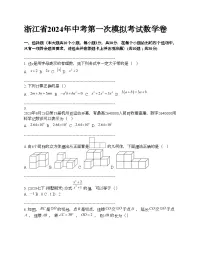 浙江省2024年中考第一次模拟考试数学卷
