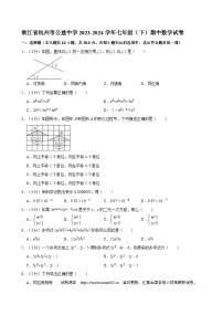 浙江省杭州市公益中学2023-2024学年七年级下学期 期中数学试卷