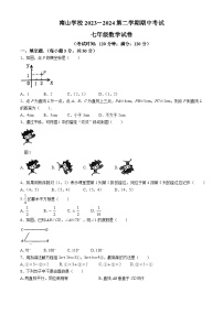 广东省惠州市惠城区南山学校2023-2024学年七年级下学期期中数学试题(无答案)