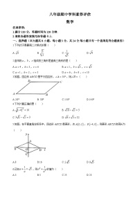 陕西省延安市志丹县2023-2024学年八年级下学期期中联考数学试题