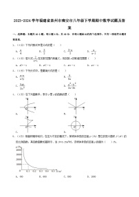 2023-2024学年福建省泉州市南安市八年级下学期期中数学试题及答案