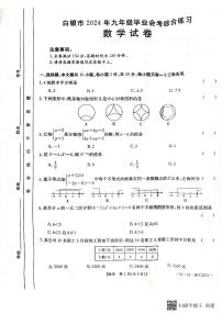 2024年甘肃省白银市中考三模数学试题