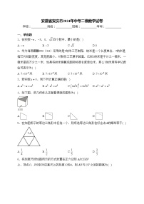 安徽省安庆市2024年中考二模数学试卷(含答案)