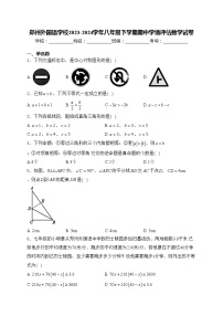 郑州外国语学校2023-2024学年八年级下学期期中学情评估数学试卷(含答案)