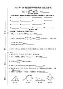 2023年雅礼集团拔尖创新选拔初赛试卷（初二数学）及参考答案