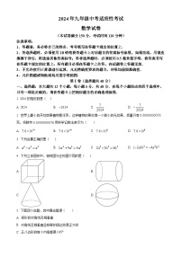 2024年四川省仁寿县九年级中考适应性考试数学试题（原卷版+解析版）