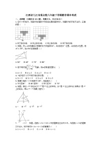 江西省九江市重点校2023-2024学年八年级下学期数学期中试题