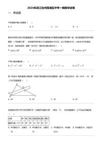 2024年浙江杭州西湖区中考一模数学试卷