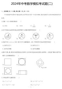 湖北省武汉市江岸区2024年中考数学模拟考试题(二)(图片版)