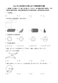 2024年山东省泰安市泰山区中考模拟数学试题 （原卷版+解析版）