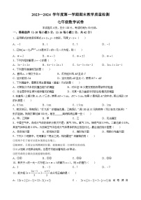 河北省邯郸市成安县2023-2024学年七年级上学期期末数学试题(无答案)
