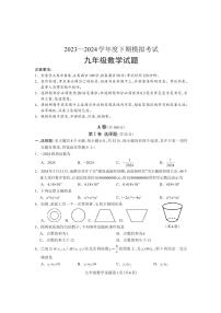 四川省成都市龙泉驿区2023-2024学年九年级下学期数学期中（中考模拟）监测试卷