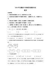 2024年安徽省中考四模数学试题（含解析）
