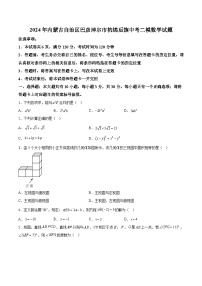 2024年内蒙古自治区巴彦淖尔市杭锦后旗中考二模数学试题（含解析）