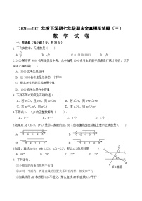 期末全真模拟卷（三）-2020-2021学年七年级数学下学期期末考试全真模拟卷（原卷版）（人教版）