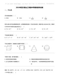 2024年四川眉山仁寿县中考模拟数学试卷