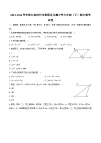 2023-2024学年浙江省杭州市拱墅区文澜中学七年级（下）期中数学试卷（含解析）