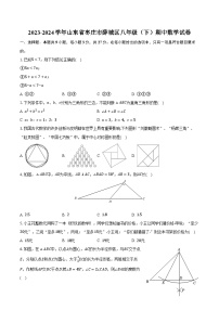 2023-2024学年山东省枣庄市薛城区八年级（下）期中数学试卷（含解析）