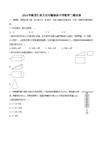 2024年黑龙江省大庆市肇源县中考数学二模试卷（含解析）