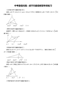 2024年中考数学复习--胡不归最值模型专项练习（含答案）