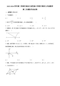 2024年甘肃省武威市天祝藏族自治县天祝县民族中学联片教研中考三模数学试题（原卷版+解析版）