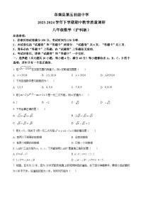 安徽省阜阳市阜南县第五初级中学2023-2024学年八年级下学期期中数学试题（原卷版+解析版）