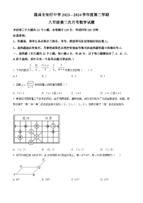 四川省内江市隆昌知行中学2023-2024学年八年级下学期期中考试数学试题（原卷版+解析版）