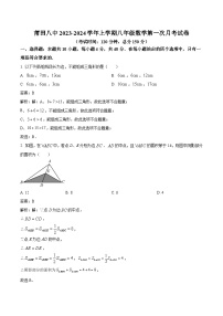 福建省莆田第八中学2023-2024学年八年级上学期第一次月考数学试卷(含解析)