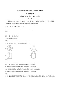 广西2024届九年级下学期第一次适应性测试数学试卷(含解析)