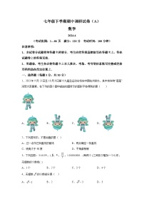 河南省安阳市滑县部分学校2023-2024学年七年级下册4月期中调研数学试题（A卷）（含解析）