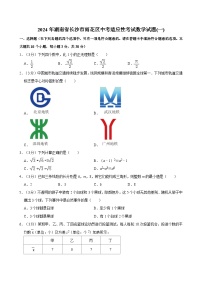 2024年湖南省长沙市雨花区中考适应性考试数学试题(一)