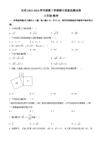新疆维吾尔自治区克孜勒苏柯尔克孜自治州2023-2024学年八年级下学期4月期中考试数学试题