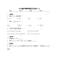 2024届中考数学整式天天练（2）(含答案)