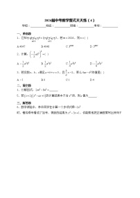 2024届中考数学整式天天练（4）(含答案)