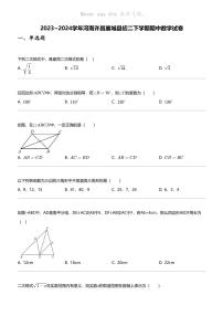 2023_2024学年河南许昌襄城县初二下学期期中数学试卷