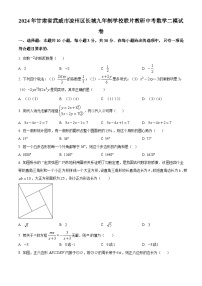 2024年甘肃省武威市凉州区长城九年制学校联片教研中考数学二模试题（原卷版+解析版）