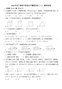 辽宁省2024届九年级下学期初中学业水平模拟考试（三）数学试卷(含答案)