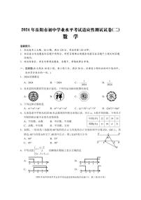 2024+年湖南省岳阳市初中学业水平考试适应性测试数学试卷(二)+