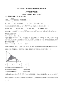 山东省日照市东港区2023-2024学年八年级下学期期中考试数学试题(无答案)