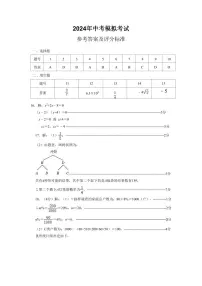 2024年广东省深圳市中考模拟考试数学卷（三模)