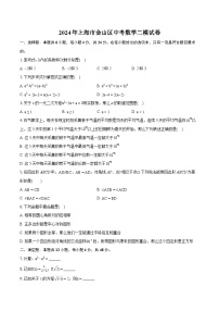 2024年上海市金山区中考数学二模试卷（含详细答案解析）