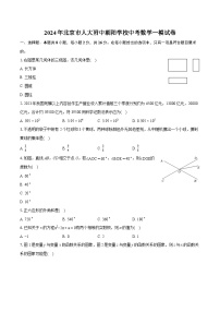 2024年北京市人大附中朝阳学校中考数学一模试卷（含详细答案解析）