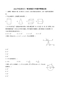 2024年北京市八一教育集团中考数学零模试卷（含详细答案解析）