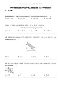 2024年甘肃武威凉州区中考三模数学试卷（二十中教研联片）