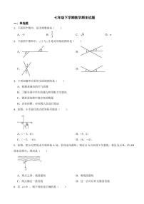 广西壮族自治区南宁市2024年七年级下学期数学期末试题(附参考答案）