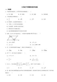 湖北省武汉市江岸区2024年七年级下学期期末数学试题(附参考答案）