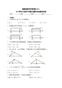 福建省泉州市泉港区2023-2024学年七年级下学期5月期中考试数学试卷(含答案)
