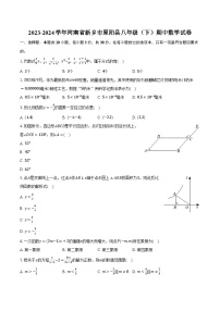 2023-2024学年河南省新乡市原阳县八年级（下）期中数学试卷（含解析）