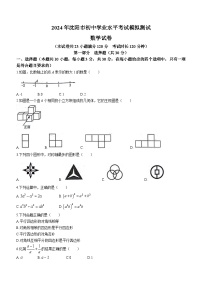 2024年辽宁省沈阳市九年级中考二模数学试题(无答案)