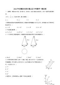 2024年安徽省合肥市蜀山区中考数学一模试卷（含详细答案解析）